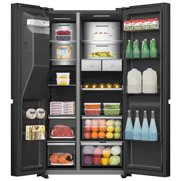 Réfrigérateur Américain Inverter double portes Hisense 614 L Distributeur d’eau et glace RS9P628GTF2