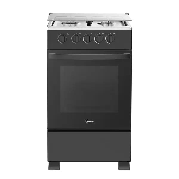 Gazinière 4 feux avec couverture vitré Midea Contrôle manuel Gril à gaz Four à gaz SP5055T082-B