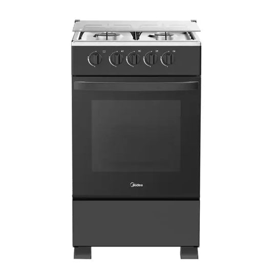 Gazinière 4 feux avec couverture vitré Midea Contrôle manuel Gril à gaz Four à gaz SP5055T082-B