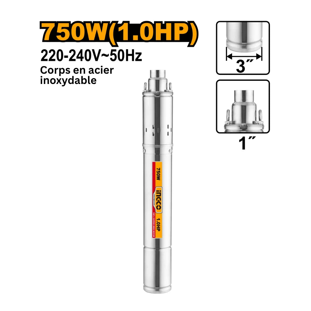 Pompe à vis immerge 750 W-3" INGCO SWP7501