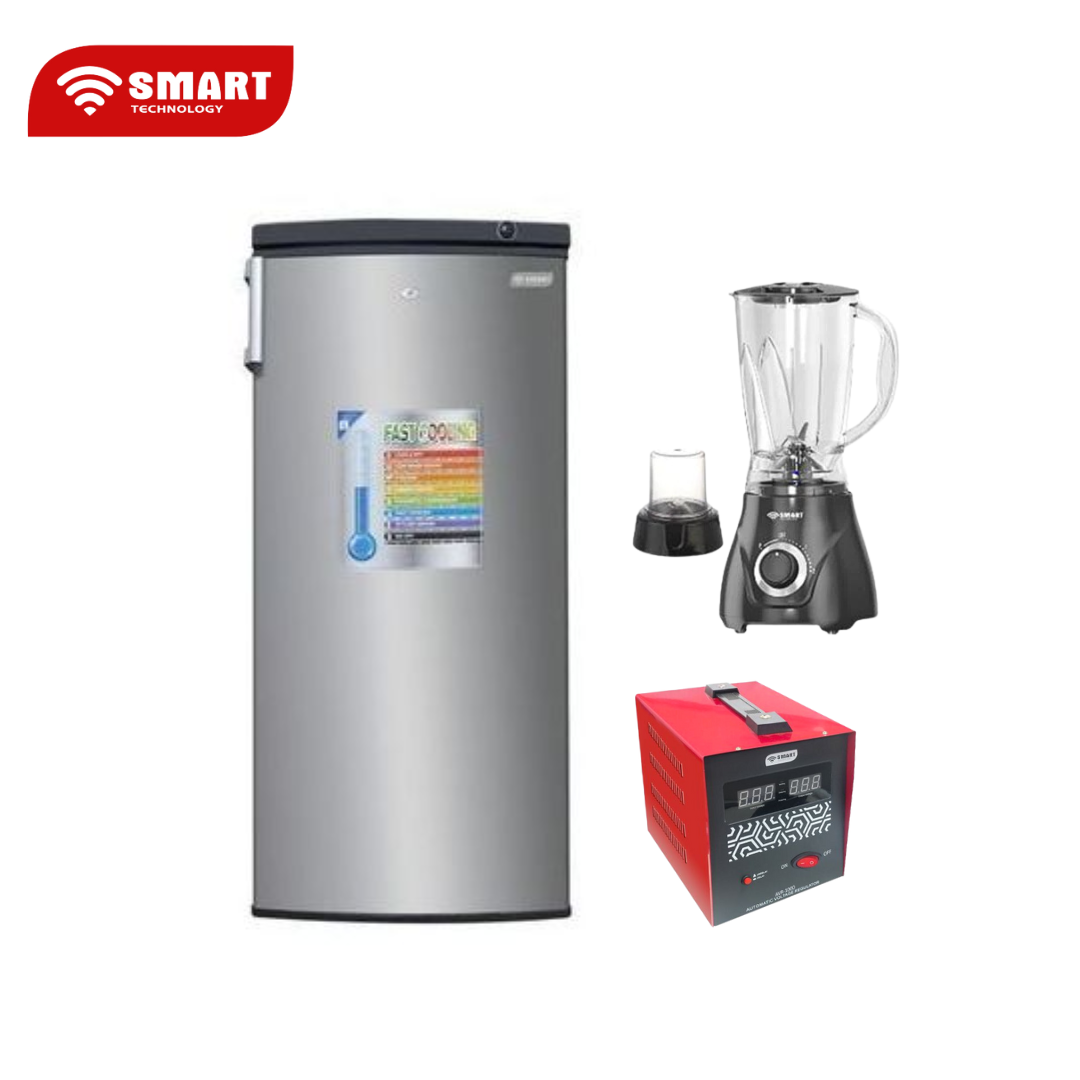 Congélateur Vertical SMART TECHNOLOGY 6 Tiroirs - STCD-236 - 152 Litres -/ Stabilisateur AVR 1000/  Mixeur STPE 1020