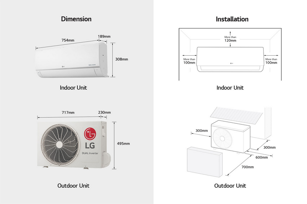 S4-Q09AA28B Climatiseur Résidentiel LG Inverter 9 000 BTU - Efficacité énergétique et Refroidissement