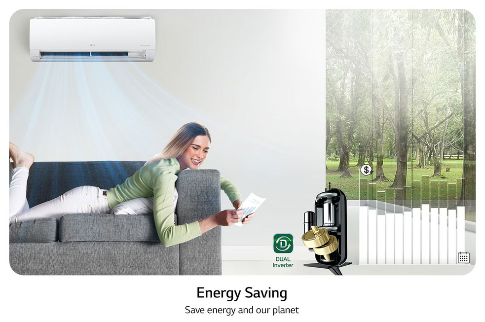 S4-Q24K2QAL Climatiseur LG DUALCOOL™ Inverter 24 000 BTU | Économie d'Énergie | Refroidissement Plus Rapide