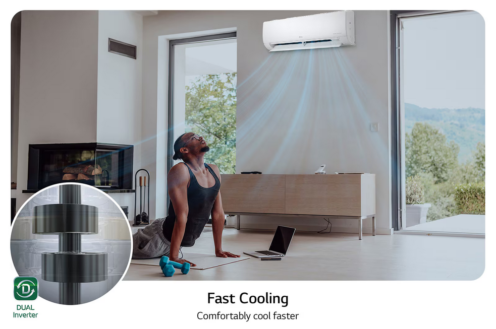 S4-Q24K2QAL Climatiseur LG DUALCOOL™ Inverter 24 000 BTU | Économie d'Énergie | Refroidissement Plus Rapide