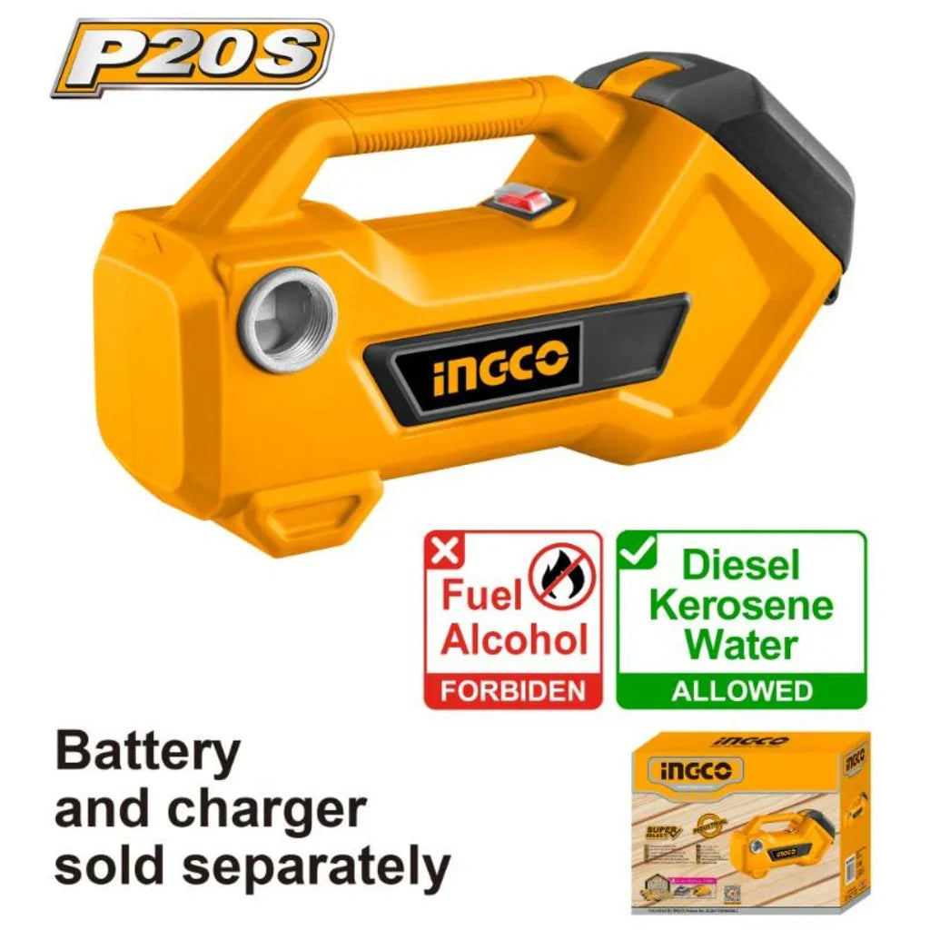 Pompe de transfert d'eau sans fil 20 V -SB INGCO TPLI2001