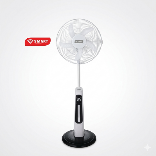 Ventilateur sur Pied Rechargeable 16" SMART TECHNOLOGY STV-630 – LED, 9 Vitesses, Anti-Délestage