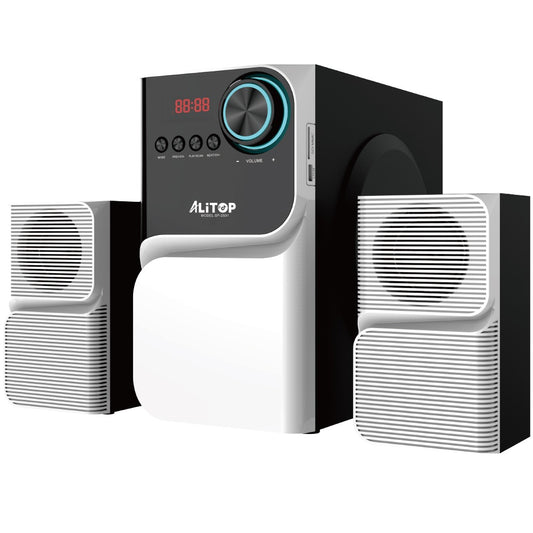 Woofer ALITOP SP-2501 – Chaîne HIFI – Blanc-Noir – Garantie 03 Mois