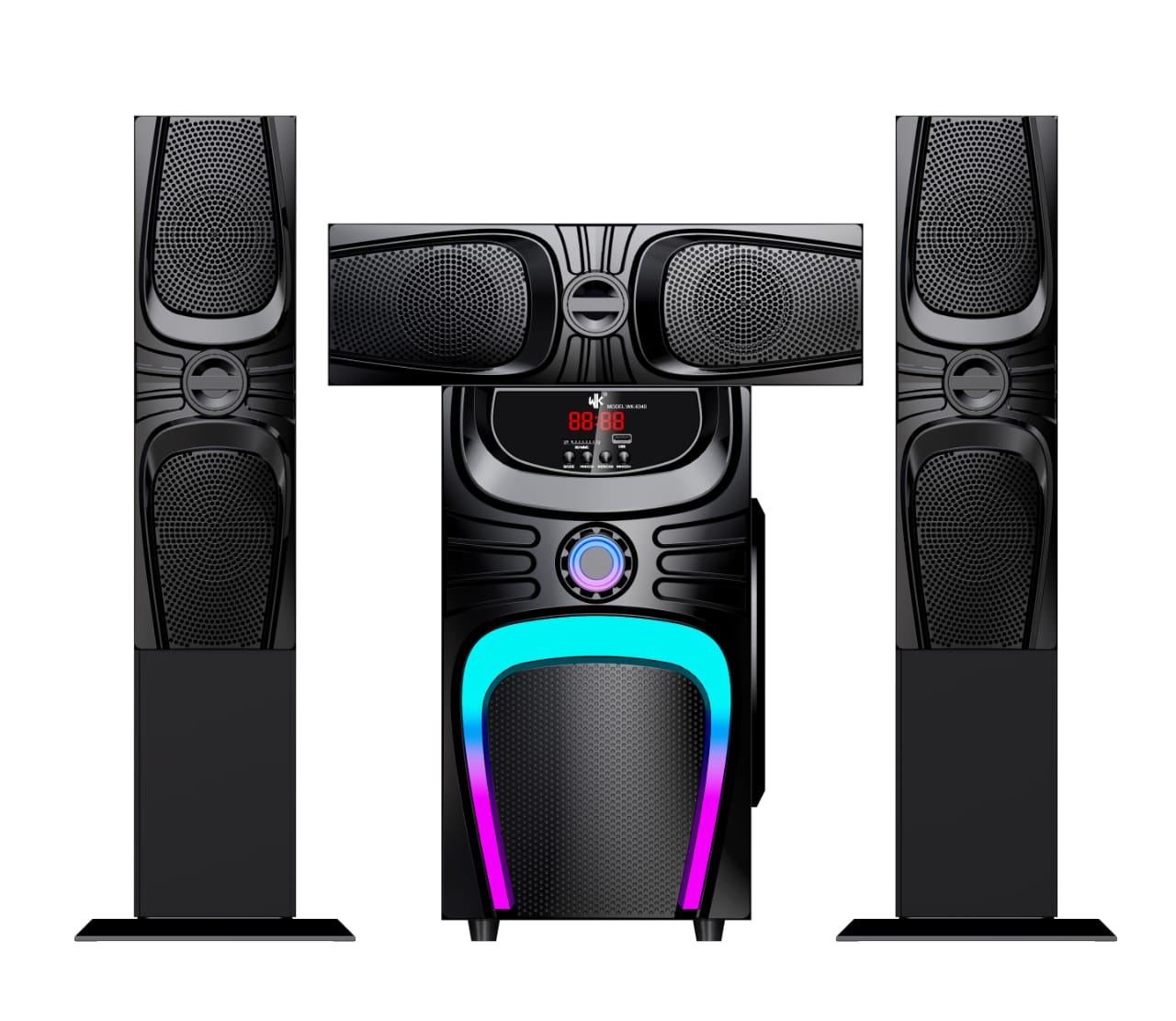 Alitop WK-6340 – Enceinte Bluetooth 60W avec USB & Carte SD | Son Puissant & Immersif