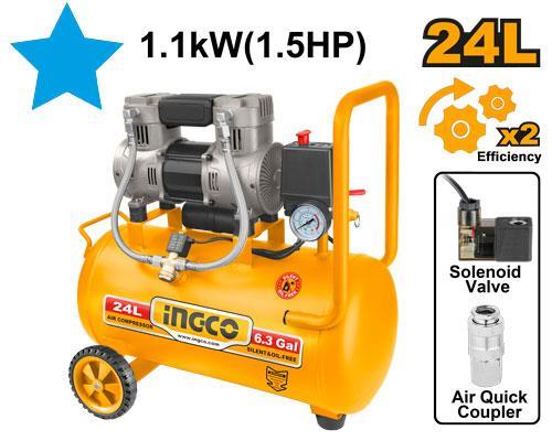 Compresseur à air 24 L / 1,1 kW (1,5 HP) INGCO ACS111242 — vue 2