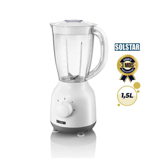 MIXEUR SOLSTAR - BL6030A - 500 W - 1,5 Litres + 1 Bol Broyeur - 2 Vites