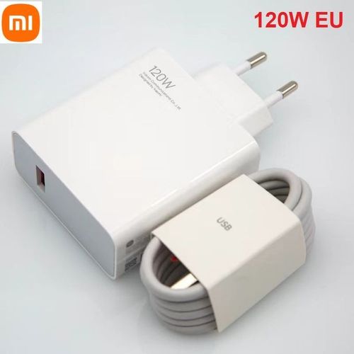 Chargeur Ultra Rapide Xiaomi 120W D'origine Avec Câble Type-C - 3 Pieds, Blanc - Compatible Universel