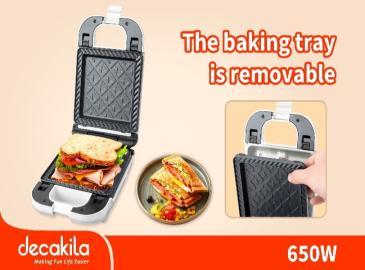 Machine à sandwichs 650 W plaques amovibles Decakila KEEC058W