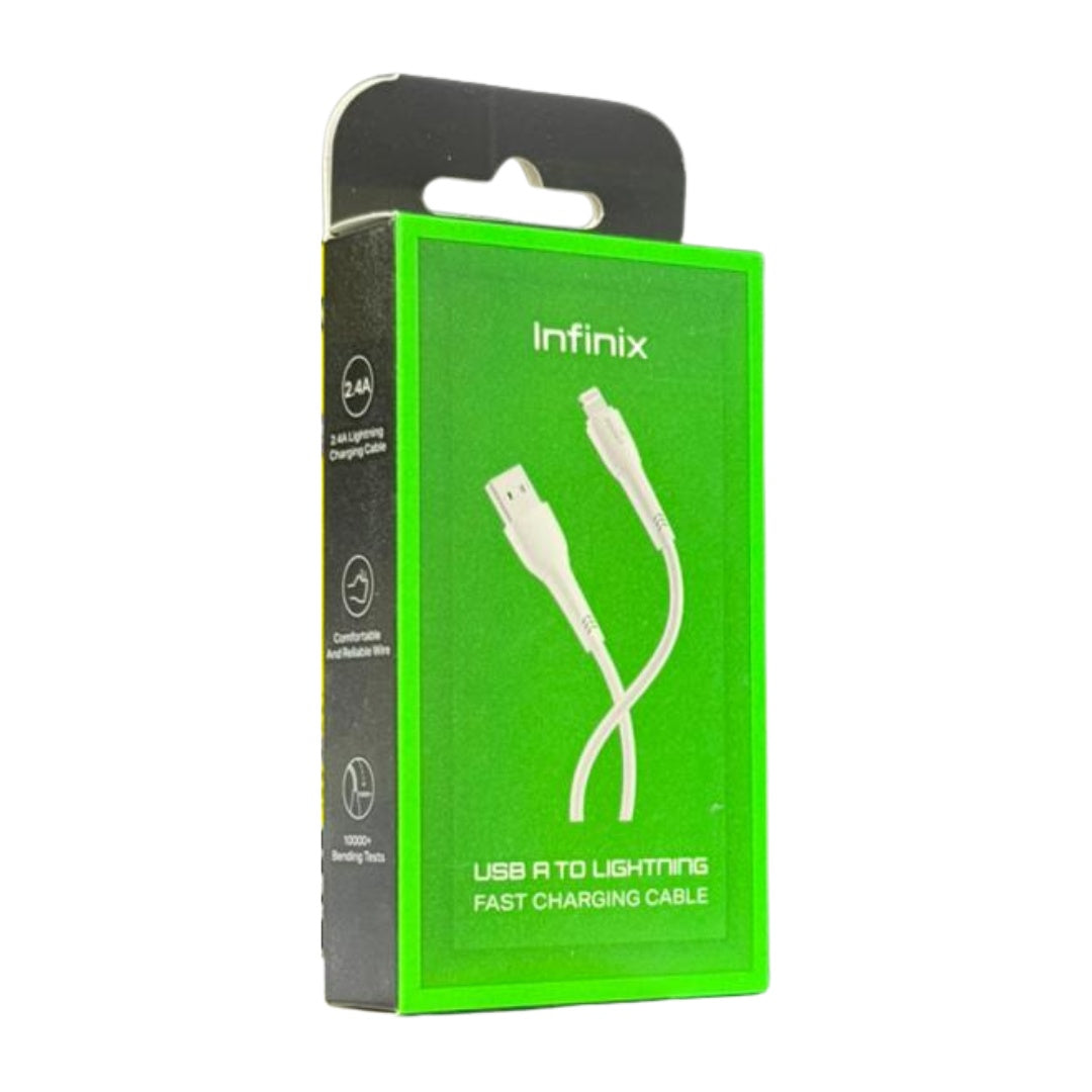 Boite du cable Infinix XDL52A USB-A vers Lightning 2,4 A de 1 metre, coloris vert