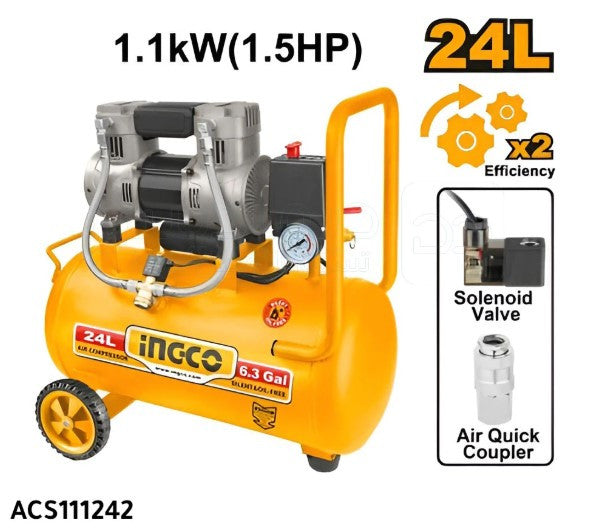 Compresseur à air 24 L / 1,1 kW (1,5 HP) INGCO ACS111242 — vue 3