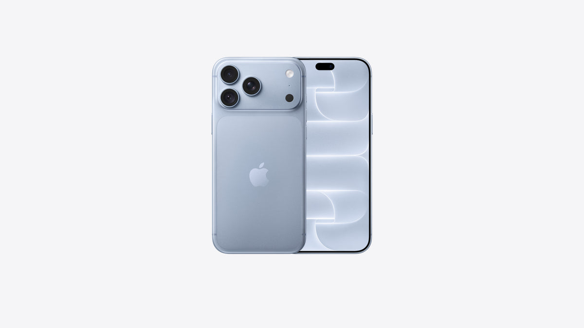 iPhone 18 Pro Max coloris glacier, bleu glacier très clair sur le dos, avec le grand format 6,9 pouces