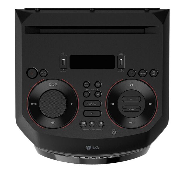 LG -XBOOM- RNC5 -500W-Enceinte de fête, éclairage multicolore, fonction karaoké, 1 entrée micro + 1 entrée guitare, Party Link sans fil, USB, Bluetooth, XBOOM App