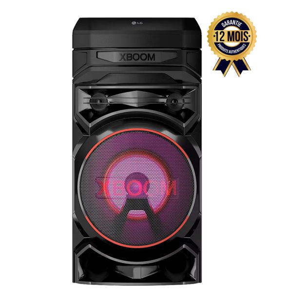 LG -XBOOM- RNC5 -500W-Enceinte de fête, éclairage multicolore, fonction karaoké, 1 entrée micro + 1 entrée guitare, Party Link sans fil, USB, Bluetooth, XBOOM App