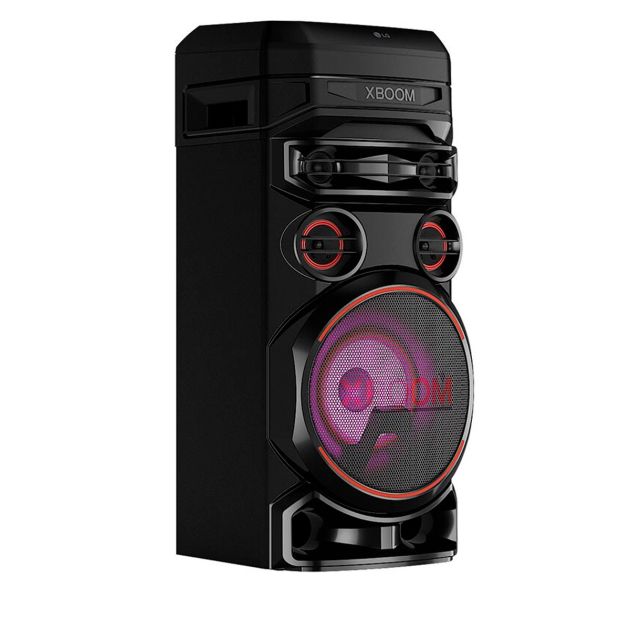 LG XBOOM RNC7-700W- Enceinte de fête, éclairage multicolore, fonction karaoké, 1 entrée micro + 1 entrée guitare, connexion sans fil, USB, Bluetooth