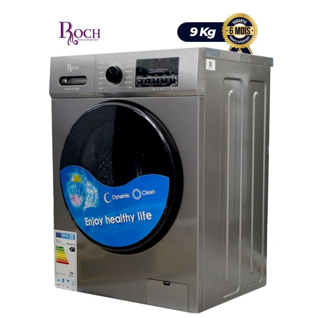 Machine à Laver Automatique - ROCH - RWM09FL-L - 9 Kg - Gris -(A+++) - Garantie 6 Mois