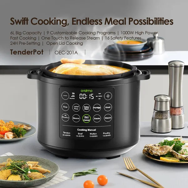 Oraimo OEC-201A cuisson rapide 1000W et sécurité avancée