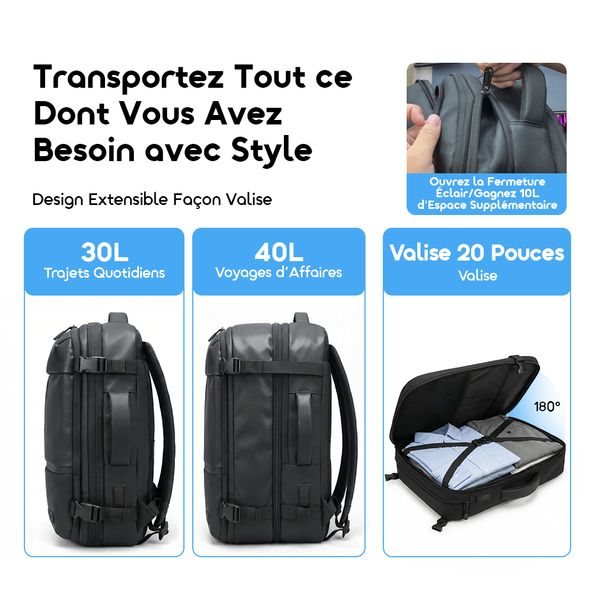 Sac à Dos Business Oraimo MegaCarry OHD-B001 – Extensible & Waterproof