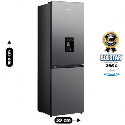 Réfrigérateur Combine - SOLSTAR - RF417K-BDWSLV SS -296L Avec Distributeur d`eau - Argent - 12 mois de Garantie