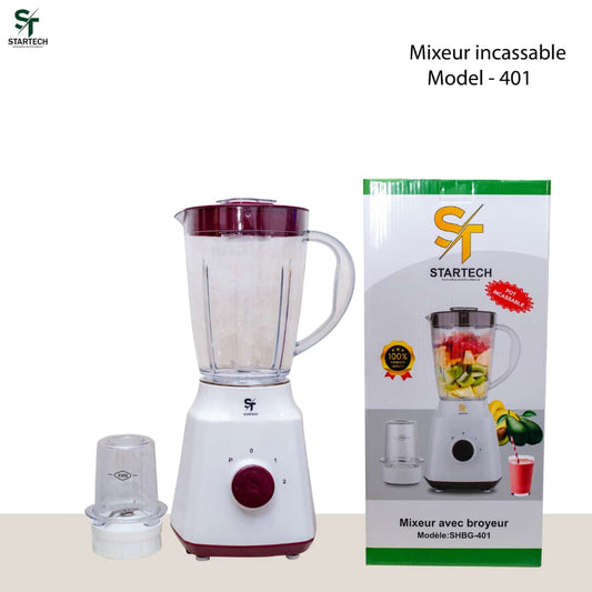 STARTECH Mixeur Blender Incassable-SHBG-401 - Blanc- Garantie 12 Mois