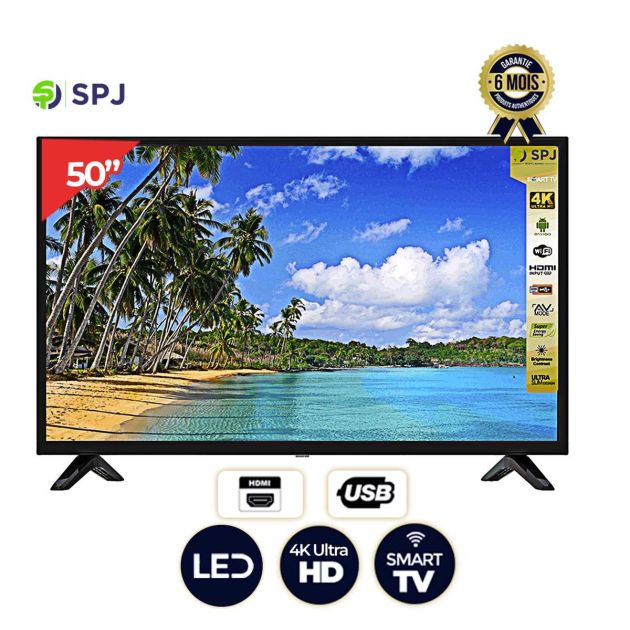 TV Smart spj 50" - Led 4K ultra hd - 4ks50bl32000v - Android avec chrome intégré - serie 2200 - Garantie 6 mois