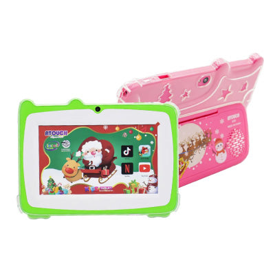 Tablette Éducative Atouch A39 Android pour Enfants – 7" HD, 8Go RAM, 256Go ROM, Jeux Préinstallés, Autonomie 5000mAh, Coque de Protection