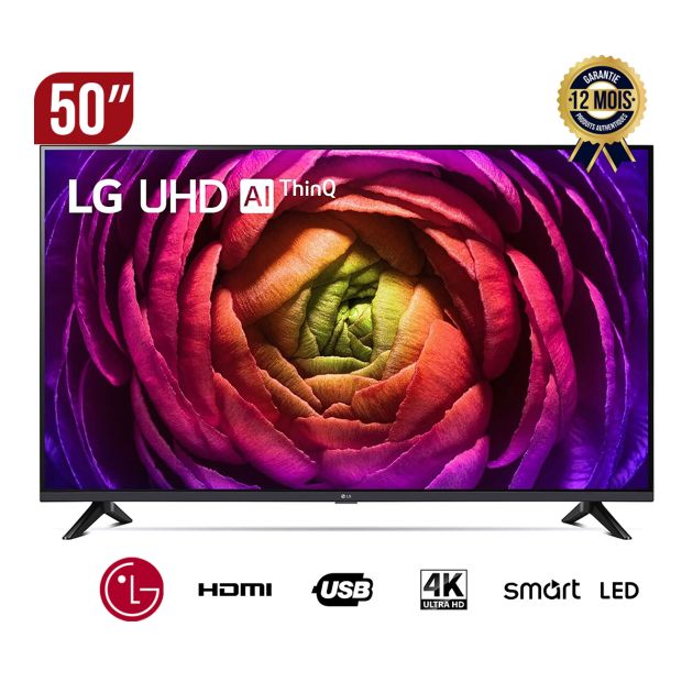 TV -SMART- LG - 50 Pouces - 50UR73006LA- 4K Upscaling - AI Sound (5.1ch) - TV-SMART- 2023- Garantie : 12 Mois