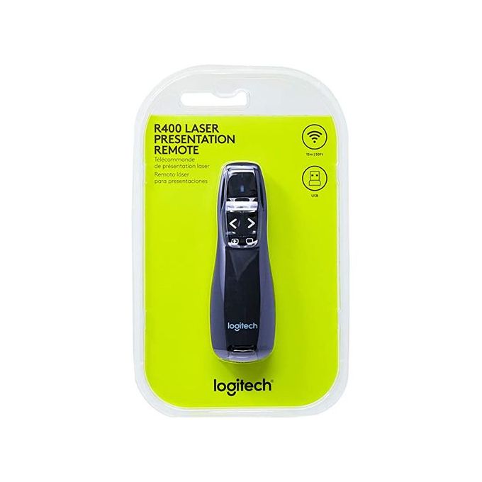 Logitech Pointeur Laser Sans Fil Logitech R400 - Télécommande De Présentation - Noir