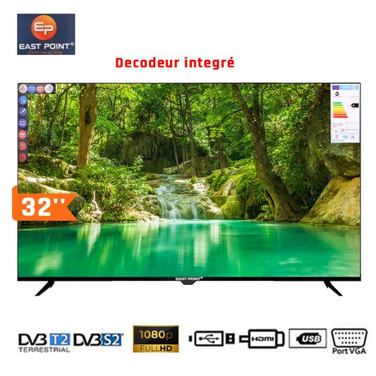 East Point SMART TV LED 32" UHD East Point - Serie 8 - 32LN8500 - Décodeur Intégré - Noir