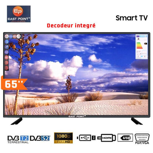 East Point TV LED UHD Serie 8 - 65LN8500 - 65" - Décodeur Intégré - Smart Tv - USB - HDMI - VGA - Noir