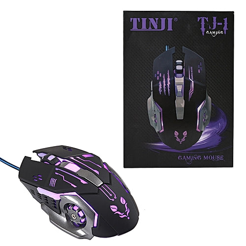 TINJI TJ1 SOURIS DE JEU - Souris LED Mécanique Pour Ordinateur-Noir