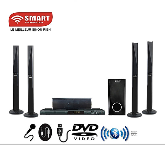 SMART TECHNOLOGY Home Cinéma STH-788 - PORT DVD ,CD ,VCD- HDMI / Bluetooth - Noir