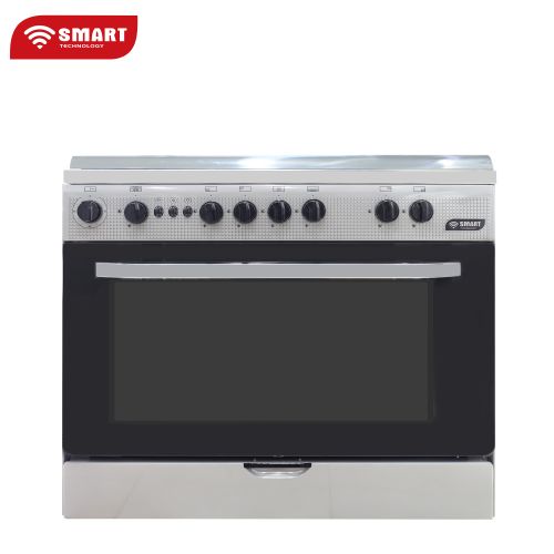 Gazinière SMART TECHNOLOGY 5 Feux Avec Four En Inox STT-6090F- 90 X 60 Cm - Gris