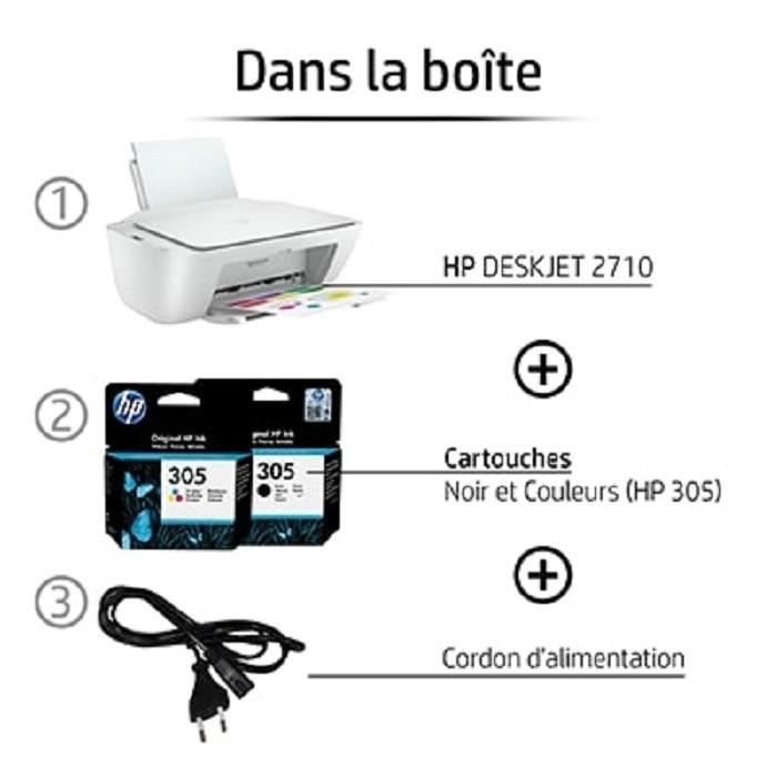 IMPRIMANTE Hp jet Printer 2710 / 2720 - Wifi - Impression - Photocopie - Scanner - Blanc