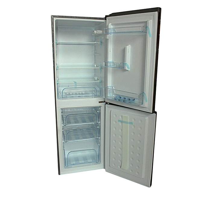 ROCH Réfrigérateur Combiné RFR-320DB-C - 186L - A - Gris, vue de profil