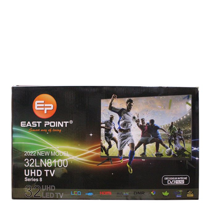 East Point TV LED 32" UHD - 32LN8100 - Décodeur Intégré - USB - HDMI - VGA - Noir