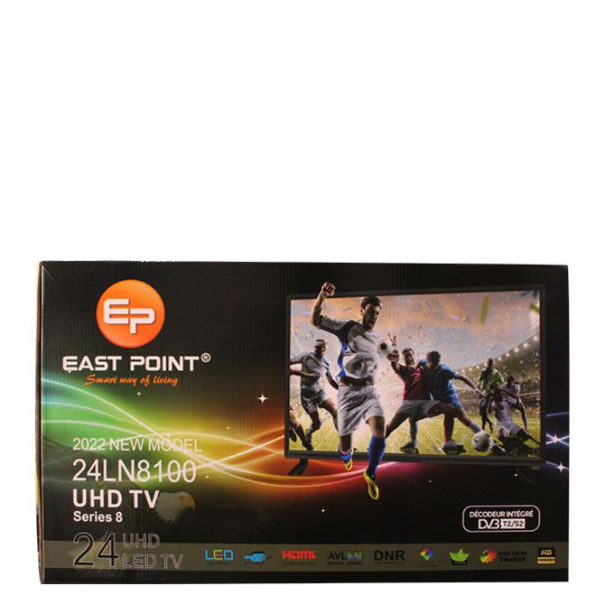 East Point TV LED 24" UHD - 24LN8100 - Décodeur Intégré - USB - HDMI - VGA - Noir