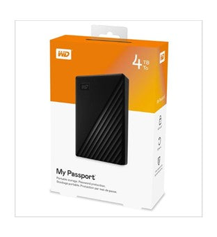 Western Digital Disque Dur Externe WD My Passport 4 To - Port USB 3.0 / USB 2.0 - Noir