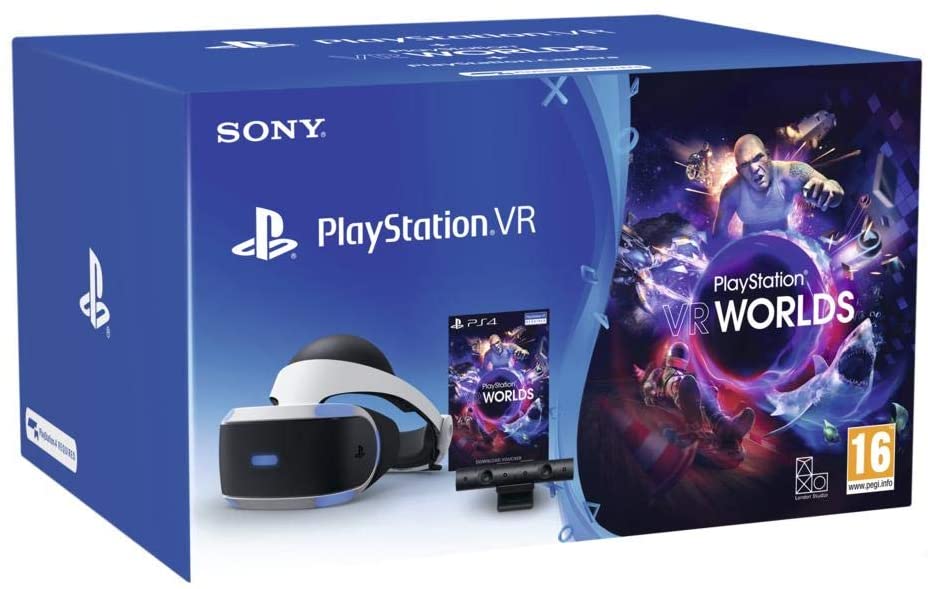 Sony PlayStation VR + PS Camera + VR Worlds, Système compatible avec toute console PS4, Couleur du casque