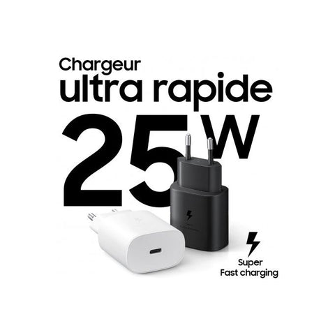 adaptateur usb c 25W chargeur rapide Samsung Zwart - chargeur usb c Samsung  S22 Ultra | bol.