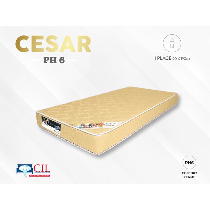 Cil Matelas César® Brodé EXTRA PH6 EP 15 - 190X90 Cm - 1 Place