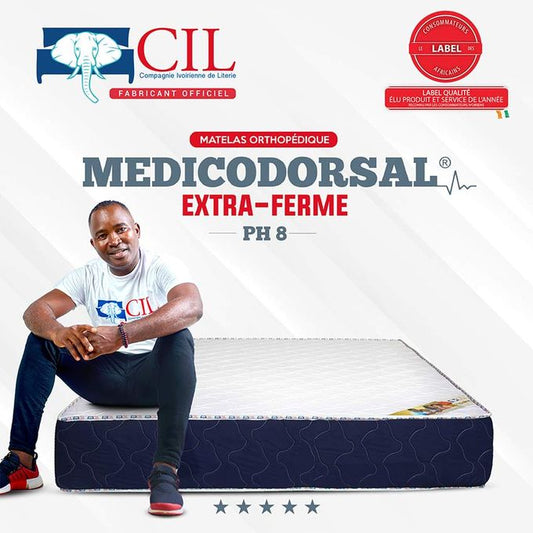 Cil Matelas Orthopédique MEDICODORSAL® 2 Places PH8 EP 18 EXTRA FERME- 190X140 Cm