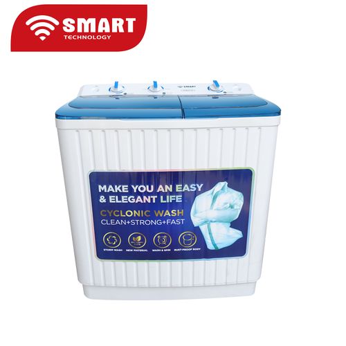 Machine à Laver  SMART TECHNOLOHY Double Bac STML-7H- 7Kg - Bleu-blanc - Garantie 6 Mois
