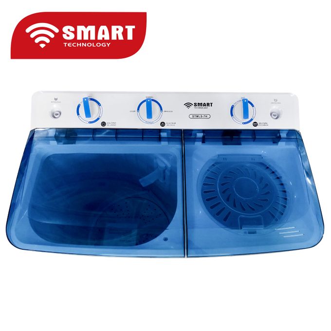 Machine à Laver  SMART TECHNOLOHY Double Bac STML-7H- 7Kg - Bleu-blanc - Garantie 6 Mois
