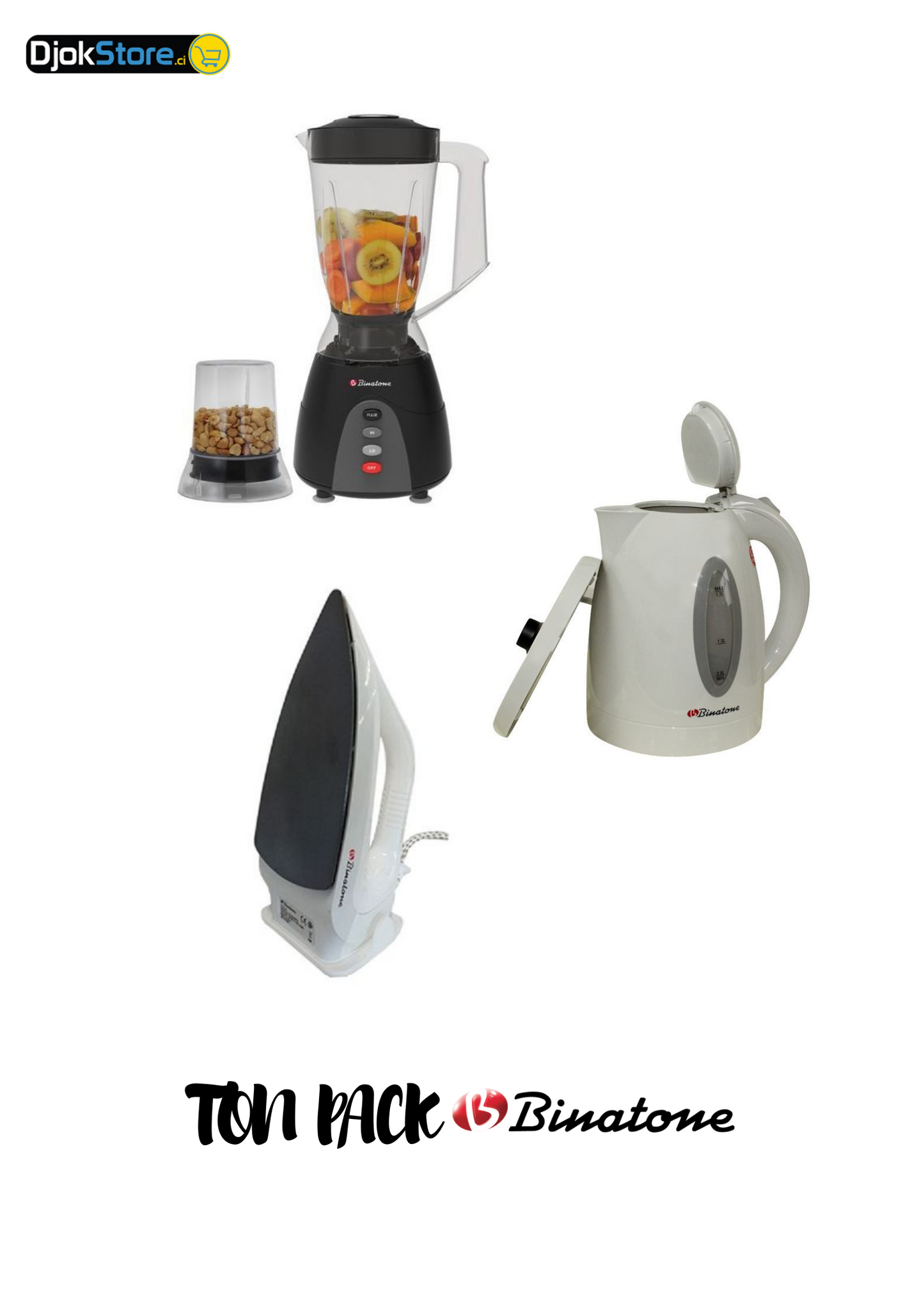 DJOKPACK BINATONE ALL IN ONE - FER A VAPEUR  / MIXEUR/ BOUILLOIRE